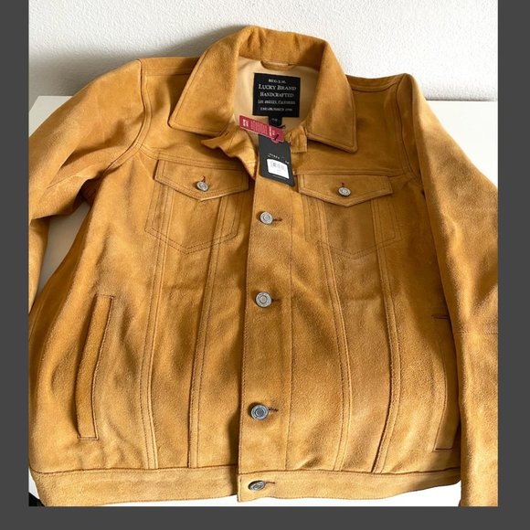 lucky brand suede trucker jacket